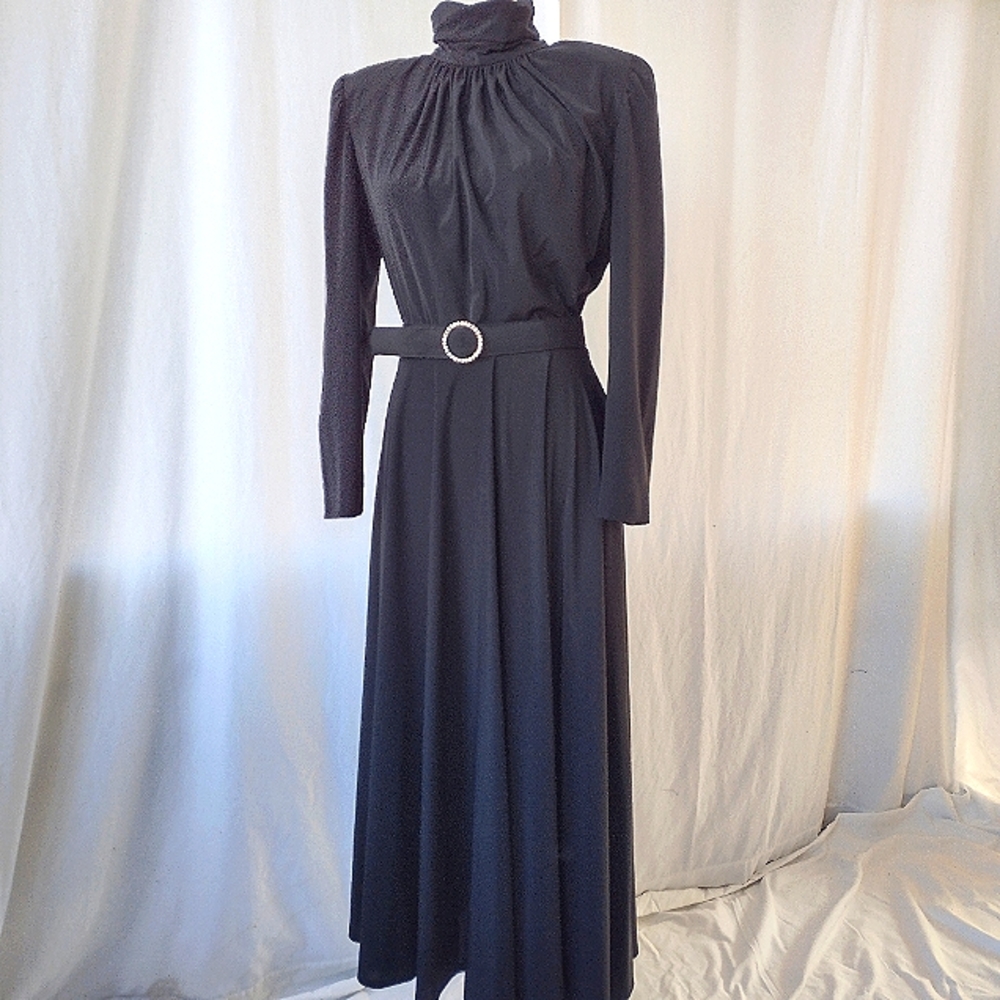 Vintage Ricki Lang Nuit Dress Bold Shoulders